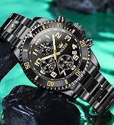 OLEVS Mens Watches Chronograph Watch Luxury Dress Stainless Steel Waterproof Watches for Men Moon...
