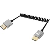 YANBORONSN 4K HDMI Coiled Cable 2.2FT,Short HDMI to HDMI Cable, Spring Spiral HDMI 2.0 Cable 4K@1...