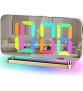 SZELAM Alarm Clock for Bedroom,7.4” Digital Clocks Large Display,with USB C Charging Port,RGB Nig...
