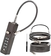 TOKCKYBL 4-Digit Combination Cable Lock, Gate Lock - 3 Replaceable Steel Ropes (11.8", 23.6", 47....