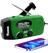 5000mAh Emergency Crank Weather Radio, iRonsnow NOAA/FM/AM Solar Radios, Portable Survival Radio ...
