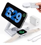 Foldable 3 in 1 Charging Station for Apple Devices with USB C Charger,Wireless Charger for Travel...