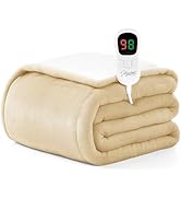 Homemate Heated Blanket Electric Throw - 50"x60" Heating Blanket Throw 1/2/4/6/8 Hours Auto-Off 1...