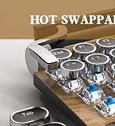 Retro Typewriter Keyboard Wireless Mechanical Keyboard, 83-Key Blue Switches Bluetooth 5.0 Vintag...