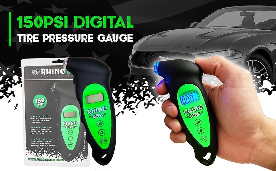 rhino usa accessories powersports automotive motorcycle tire pressure gauge dial psi guage tires