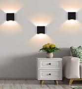 Lightess Indoor Wall Sconce Dimmable 10W, Modern LED Wall Lamp Black, Up Down Wall Mount Lights M...