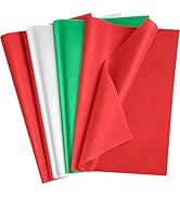 OHOME Christmas Tissue Paper - 100 Sheets Red Green White Wrapping Paper | Christmas Decorations ...
