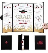 Togvu 2026 Graduation Signature Book, Creative Black Red Graduation Congrats Guest Book Alternati...