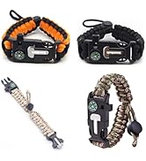 Smithok Paracord Survival Bracelet-Length Adjustable,Loud Whistle Emergency Compass Survival Fire...