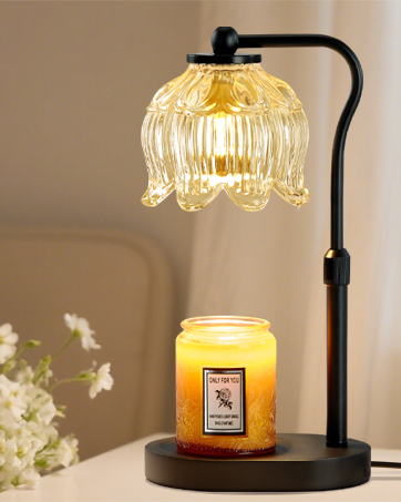candle warmer lamp flower black