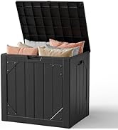 Outdoor Storage Box,31 Gallon Deck Box Outdoor Storage Bench Outside Waterproof Resin Storage Ben...