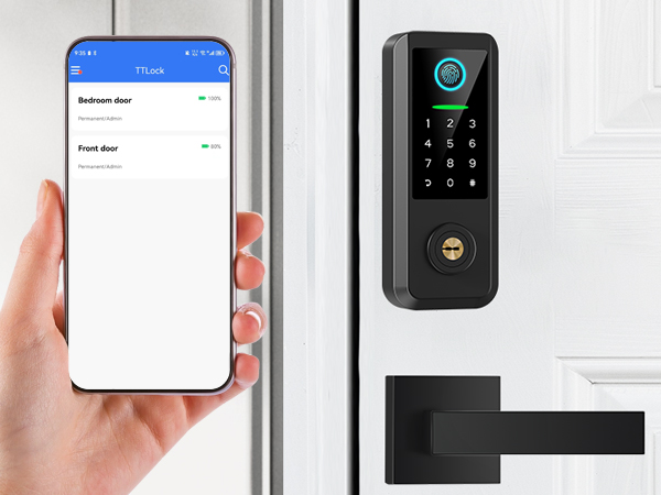 keypad door lock with handle