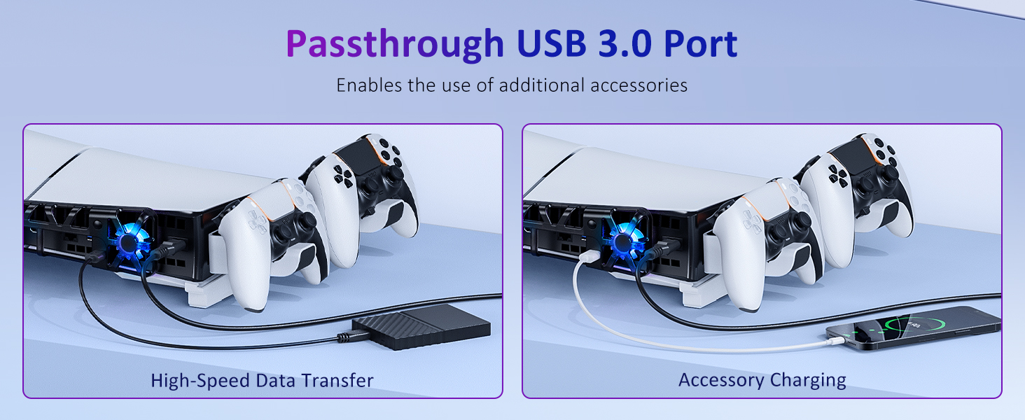 The fan is equipped with a USB 3.0 interface