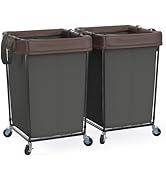 Laundry Hamper with Wheels, Laundry Basket with Wheels Laundry Sorter Cart, Narrow Slim Clothes H...