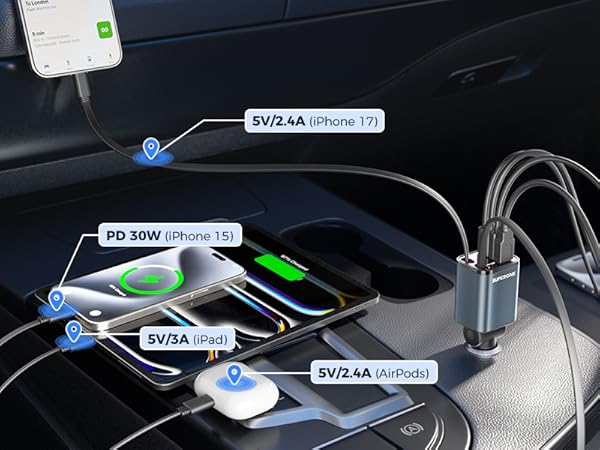 retractable c car charger