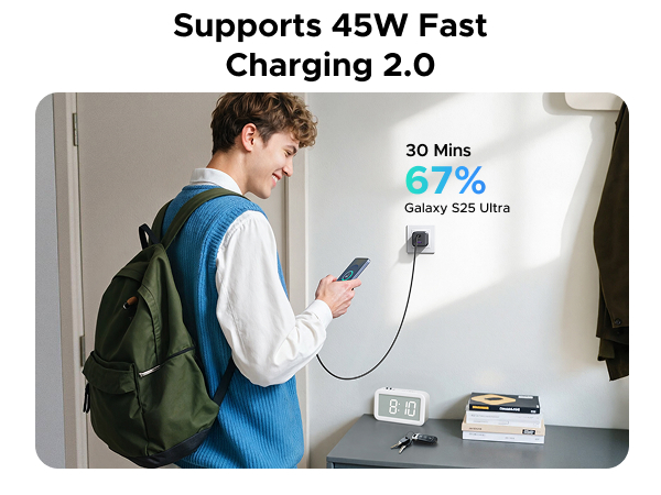 ugreen 45w usb c fast wall charger gan charger 3 in 1