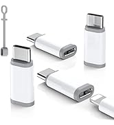 4 Pack Lightning to USB C Adapter for iPhone 15/16/17 Pro Max/Plus,Samsung S25,Google Pixel, Nint...