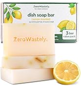 ZeroWastely Natural Dish Soap Bar - Value Pack of 3 Solid Dish Soap Block 16oz - Lemon Scented, L...
