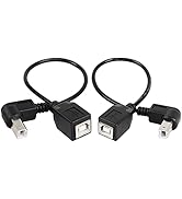 SinLoon USB 2.0 Type-B Printer Cable, (2-Pack) USB 2.0 B Female to Type-B Male (90 Degree UP + Do...