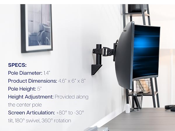 Single Ultrawide Monitor Wall Mount
