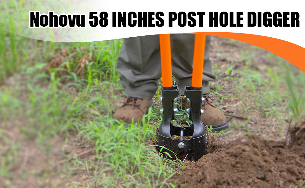 Nohovu 58 Inches Post Hole Digger