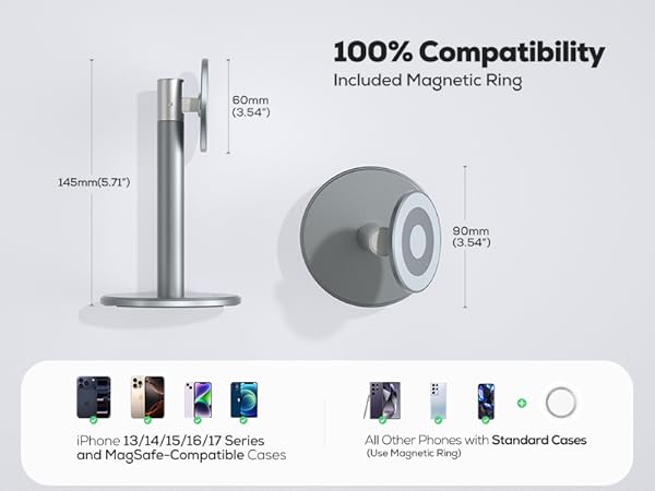 phone stand with magnetic rings