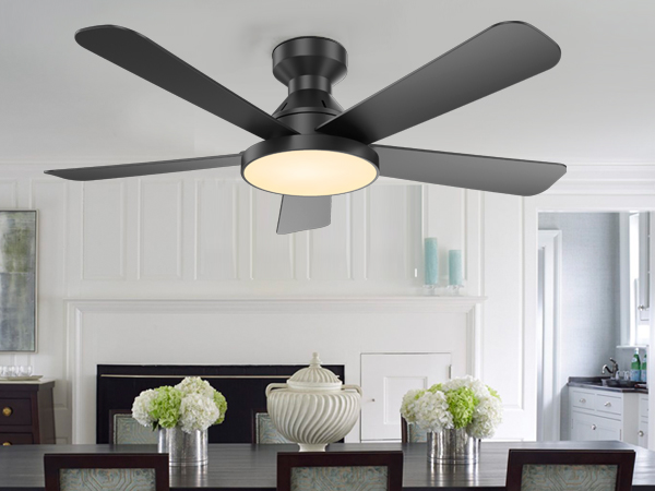 dining room ceiling fan flush mount, low ceilings,