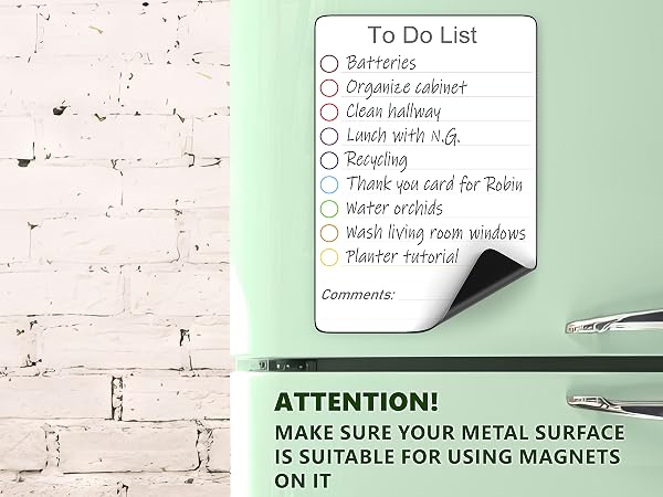 magnetic fry erase to do list for fridge