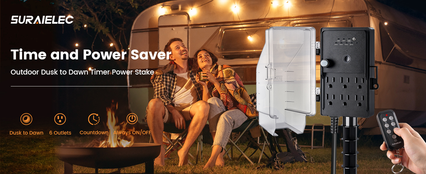 6 outlet outdoor power stake christmas extension cord outdoor