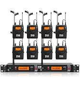 XTUGA RW2080 UHF Wireless in Ear Monitor System 8 Bodypacks IEM System, Dual Channel Wireless IEM...