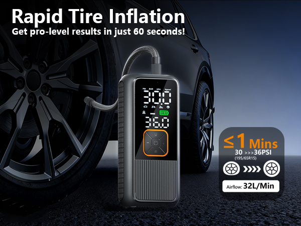 Air Compressor 3x Faster Inflation