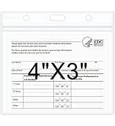 6 Pack 4x3 in Clear Card Protector for CDC Immunization Record, Vinyl PVC Plastic Sleeves 3x4 Hor...