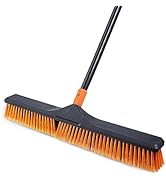 CLEANHOME 24”Push Broom Brush for Floor Cleaning with 65” Long Handle and Stiff Bristles, Heavy D...