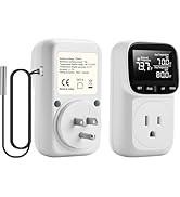Diymore 1800W Digital Temperature Controller Plug in Thermostat Outlet Digital RV Thermostat Heat...