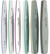 Nail Files Canvalite Nail File and Buffer Professional Emery Boards Washable Double Sided Reusabl...