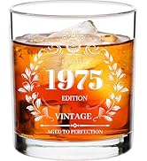 Vintage 1975 Whiskey Glasses - Unique Fathers Day Gift &amp; 50th Birthday Decorations for Men