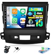 [6+128G] 8-Core Android 15 Car Radio Stereo for Mitsubishi Outlander 2008-2015 with Wireless Carp...