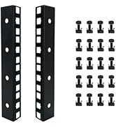 FMUSER 4U Rack Rails with M6 Rack Mount Screws and Cage Nuts Set for DIY Server and Network Switc...