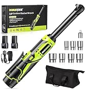 Robustrue 3/8" Cordless Ratchet Wrench, 6-inch Extended Ratchet Wrench, 40Ft-lbs 400RPM Cordless ...