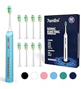 7AM2M Sonic Electric Toothbrush, High Power Rechargeable Toothbrushes, with 8 Brush Heads for Adu...