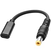 YAODHAOD Type C USB-C Female Input to DC 5.5x2.5mm Power PD Charge Cable, PD 65W 18.5-20V Power C...