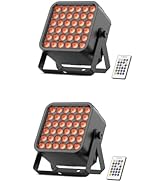 DazzlingStage 36 LED Wireless Uplights, 72W RGB Rechargeable Par Lights, Battery Powered Stage Li...