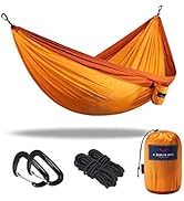 CHULIM Double Camping Hammock with Tree Hanging Kit and 12kn Aluminum Wiregate Carabiner. 118