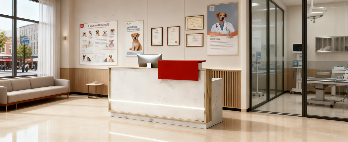 Modern Reception Desk with Counter