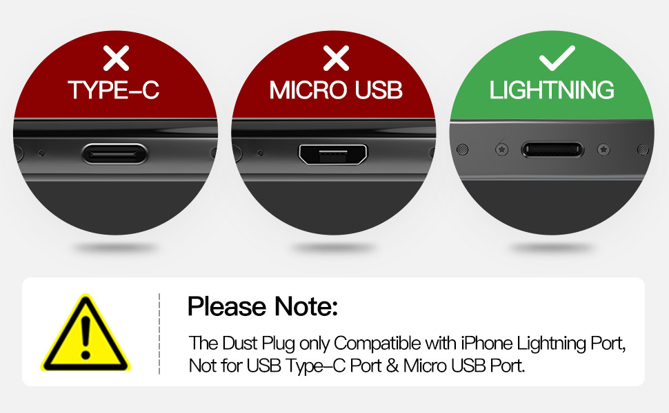 10Pack iPhone 14 13 Anti Dust Plug, iPhone Lightning Charging Port Dust Cover with Easy Grip Tab