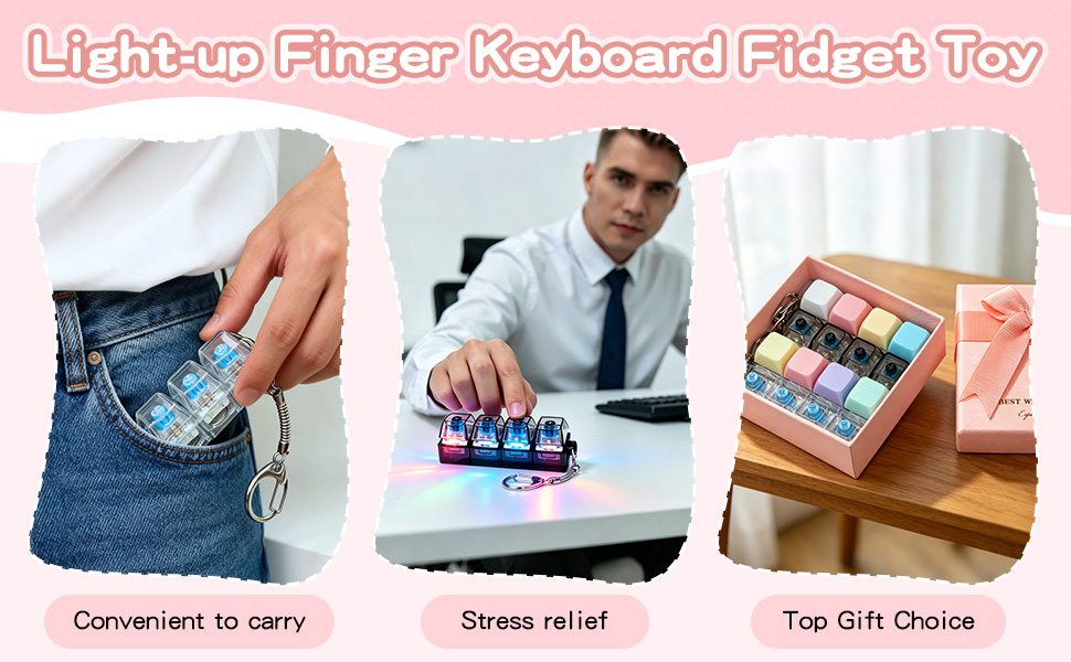 Light-up Finger Keyboard Fidget Toy