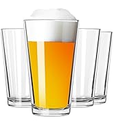 Baalaka Beer Glasses 16 oz, Pint Glasses Set of 4, Pilsner Beer Glasses, Wheat Beer Glasses, Glas...