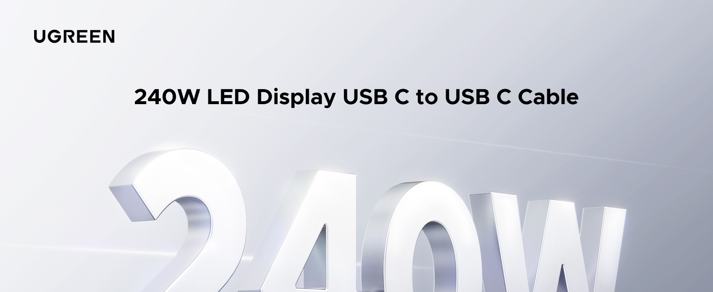 240W LED Display USB C to USB C Cable