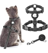 BINGPET Cat Harness and Leash Set Escape Proof for Walking,Adjustable Kitten Harness with Airtag ...