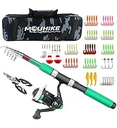 Telescopic Fishing Pole Reel Combo Ultralight Fishing Rod Spinning Reel with Tackle Bag All-in-On...